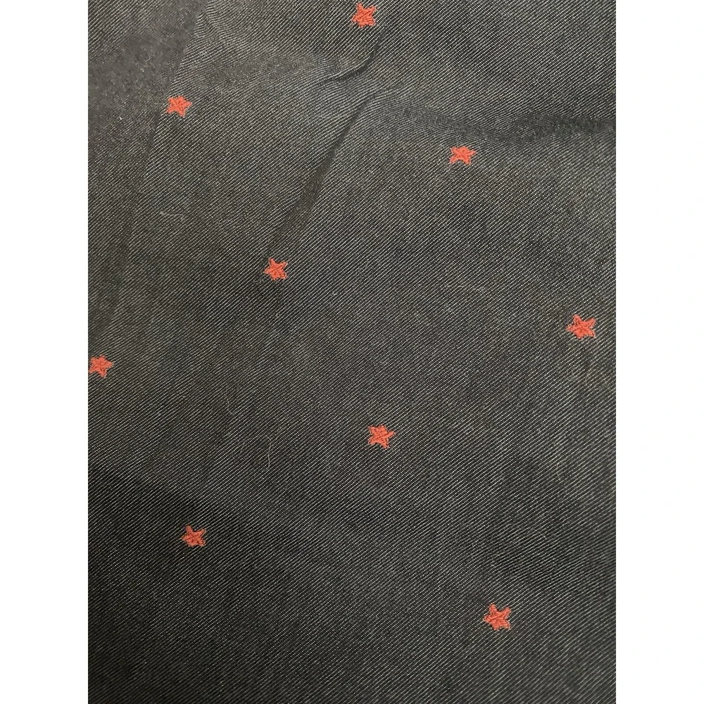 Banana Republic Mens Button Down Short Sleeve Shirt Size XL Navy With Red‎ Stars